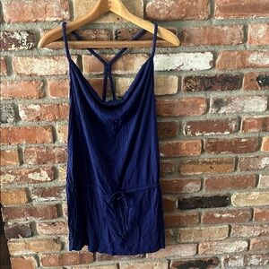 Converse One Star Navy Blue Apparel Braided Back Tank Top Size Large